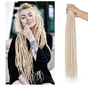 Leeven Dreadlock Extensions 36 Inch Single Ended Dreads, Ombre Blonde #27/613